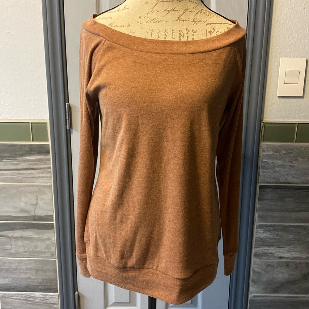 NWT YSYOKOW Womens  Brown Polyster Fall Long Sleeve Shirts in size Medium